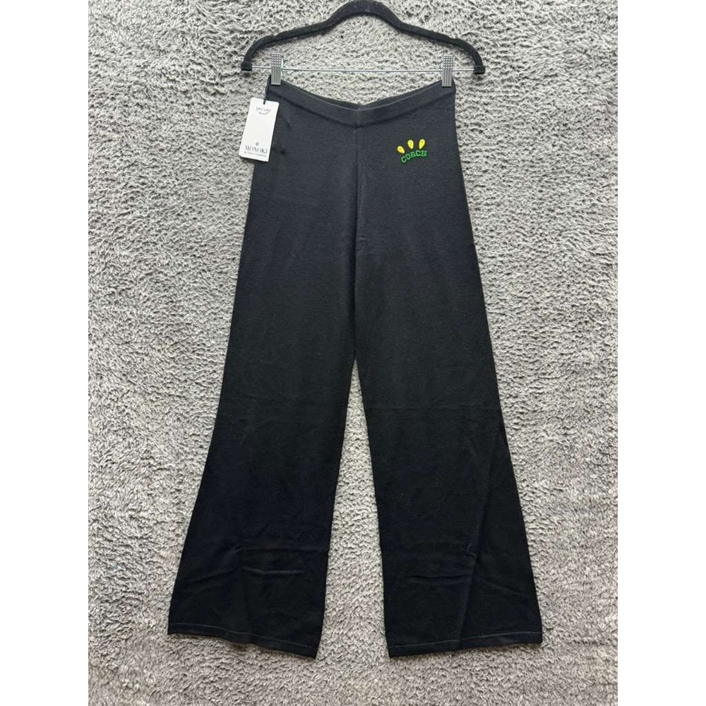 NWT Monoki by Diane Goldstein Jimmy Embroidered Flare Pants Black Women One Size